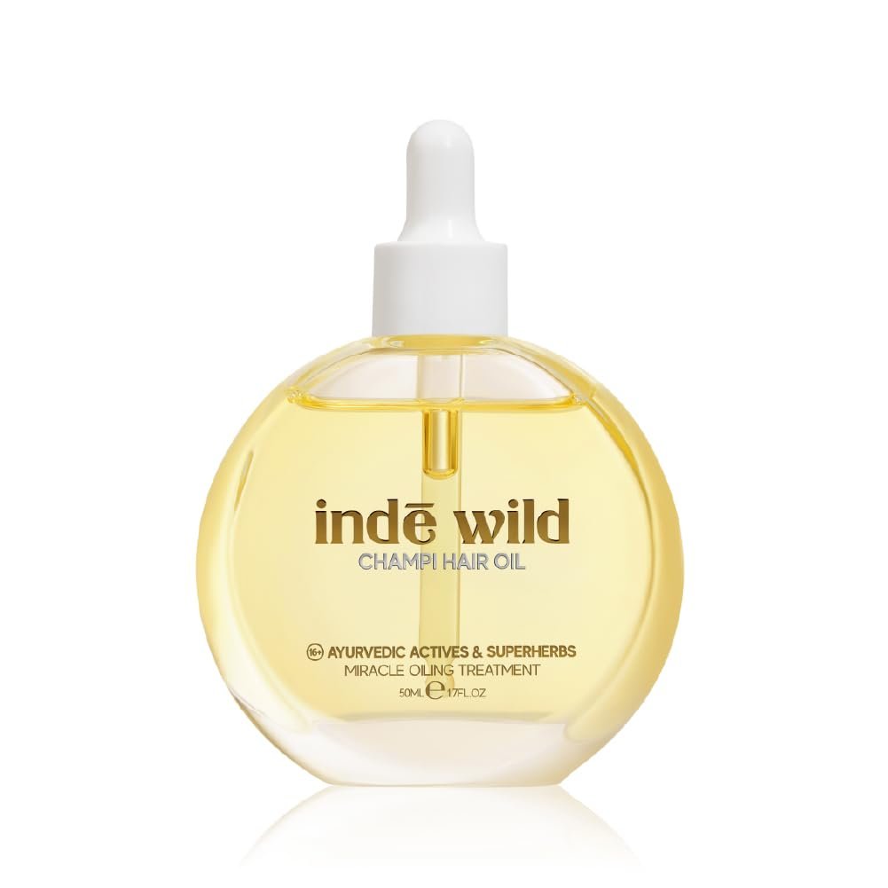 indē wild Champi Hair Oil With Rosemary Oil, Brahmi, Amla, Bhringraj | Ayurvedic, Hair Growth, Controls Dandruff, Hairfall | Soothing Fragrance