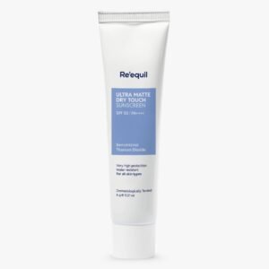 RE’ EQUIL Ultra Matte Dry Touch Sunscreen | SPF 50 PA++++ | Water & Sweat Resistant | No White Cast, Non-Greasy & Non-Comedogenic | For All Skin Types | 6G (Trial Pack)
