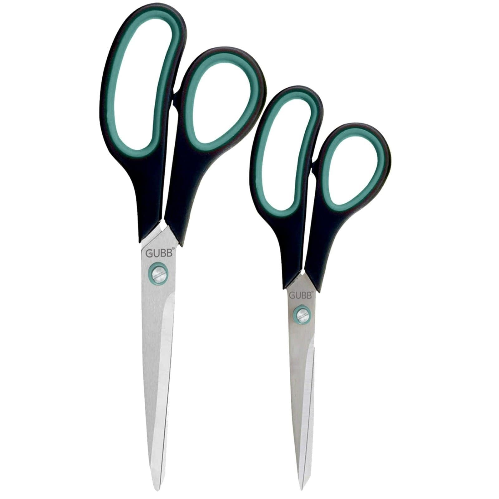 GUBB Multipurpose Scissor Set – Large and Medium Scissors Featuring Comfort Grip Handles and Stainless Steel Blades for Precision Cutting of Paper, Photos, Crafts, and More