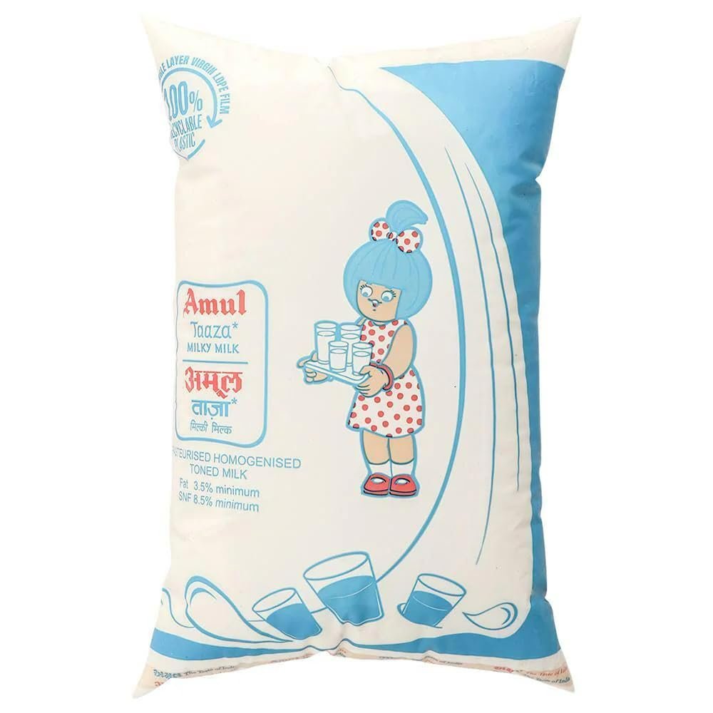 Amul Milk – Taaza Milky, 1L Pack