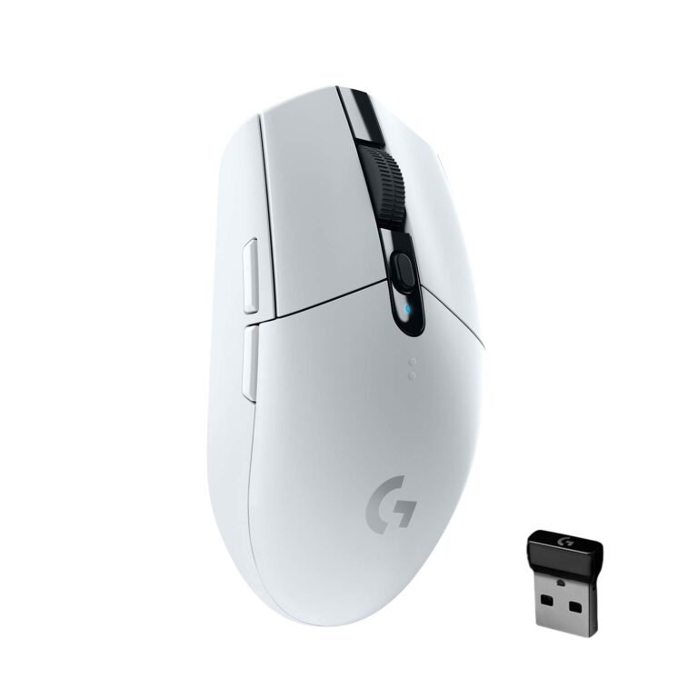 Logitech G304 Lightspeed Wireless Gaming Mouse, Hero Sensor, 12,000 DPI, Lightweight, 6 Programmable Buttons, 250h Battery Life, On-Board Memory, Compatible with PC/Mac – White