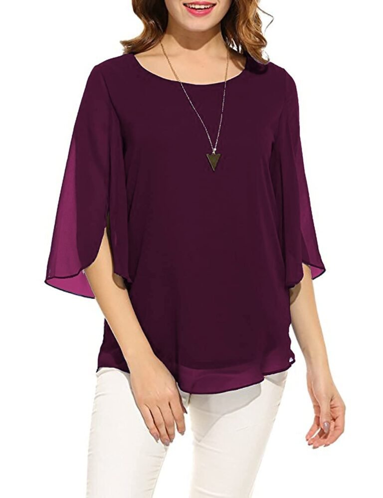 PLADO Women’s and Girls Georgette Top Maroon