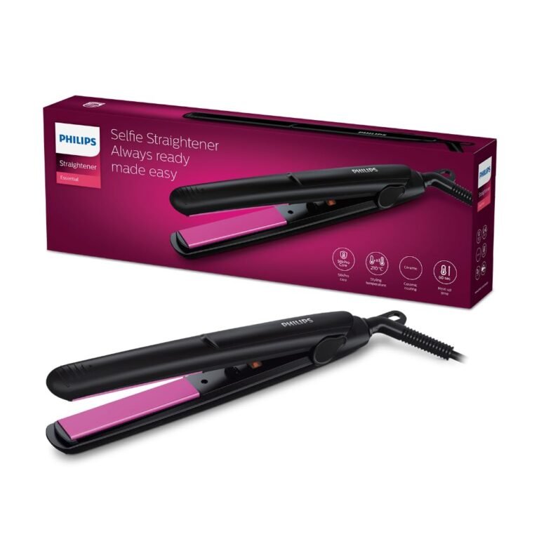 Philips India’s No.1 Hair Styling Brand Selfie Hair Straightener, Minimized Heat Damage,SilkPro Care, Ceramic Plates,Smooth Shiny Straight Hair, 210°C Temp, Salon like Result | For Indian Hair, HP8302