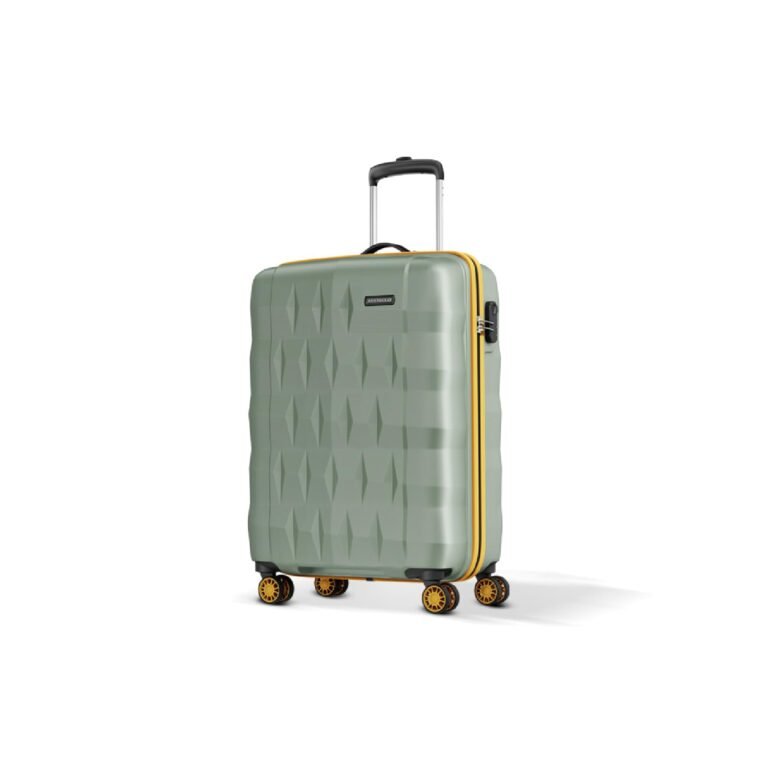 Aristocrat Comet 8 Wheel Cabin (Small Size) Hard Case Trolley Bag | Combination Lock | Tough and Durable Polycarbonate Luggage | 3 Year International Warranty | 56 CM Suitcase for Travel | Green