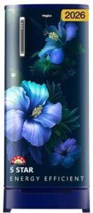 Whirlpool 184 L 5 Star Direct-Cool Single Door Refrigerator with Intellisense Inverter Compressor (205 WDE ROY 5S Inv SAPPHIRE SPRING-Y, Blue, 2026 Model)