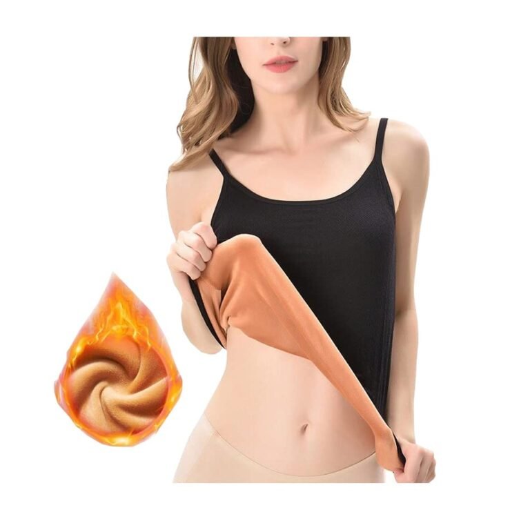 HSR Women’s Thermal Underwear Tops Thicken Plus Velvet Camisole Apricot Sexy Stretchy Slim-Fit Body Shaper Vest Shirt (Free Size) (Bust Size : 66 to 90 CM) Stretchable