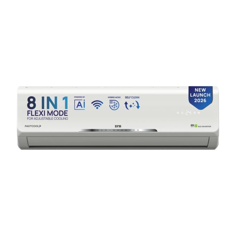 IFB 1.5 Ton 5Star,New star rated,AI Powered Inverter Split Air Conditioner with Inbuilt WiFi,Hybrid Mode, 8in1 Flexi Mode,Heavy Duty Compressor,Self Clean,100% Copper Tubes,CI195SS32SGM3, White