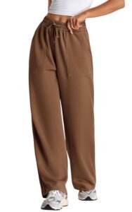 Q – RIOUS Women’s Wide Leg High Waisted Baggy Lounge Sweat Pants Drawstring Athletic Flared Joggers with Pockets