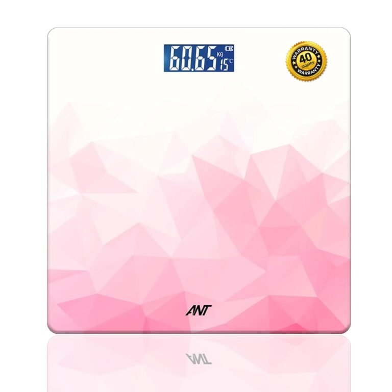 ANT Flora Ruby Digital Bathroom Weighing Scale for Body Weight | LCD Display | Highly Accurate | Tempered Glass | Compact Size | Conversion Switch | 30 Months Warranty | Battery Included – Ruby