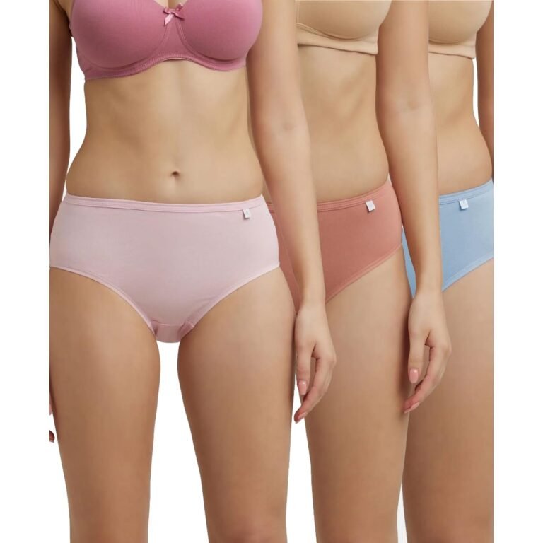 Jockey 1406 Women High Coverage Super Combed Cotton Hipster with Concealed Waistband and StayFresh Treatment_(Pack of 3, Colors & Prints May Vary)