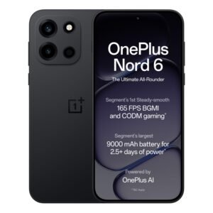 OnePlus Nord 6 | 8GB+256GB | Pitch Black | Snapdragon 8s Gen 4 | Segment’s First Stable 165FPS Gaming | Segment’s Largest 9000mAh Battery | Most Complete IP Rating | Personalized AI