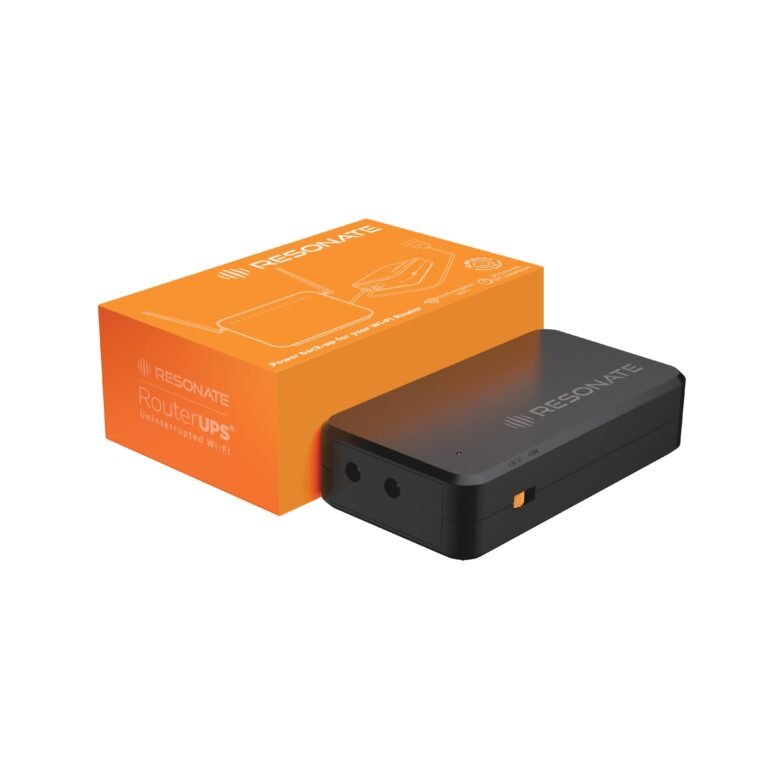 Resonate RouterUPS® Gen2 | Original Router UPS for 12V WiFi Router & Modem (Supports up to 2A) (7800mAh – 95% Longer Power Backup) | Compact Mini UPS with Intelligent Charging (Upto 6 Hrs Internet)