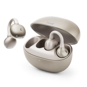 boAt (2026 Launch Airdopes ProClip,Air Conduction Tech,Feather-Light Earbuds,Clip-On Design,All Day Wear Comfort,52H Battery,12mm Dynamic Drivers,App Support,BT v6.0,OWS Earbuds with mic(Satin White)