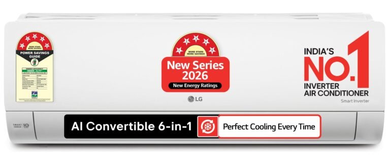 LG 1.5 Ton 5 Star,New star rated, Smart Inverter Split AC (Copper, AI Convertible 6in1,VIRAAT Mode, Faster Cooling & Energy Saving, 4 Way Swing, HD Filter, AS-Q19YNZE1,White)