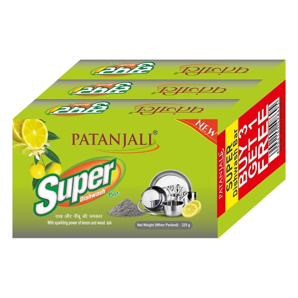Patanjali Super Dishwash Bar – 225g