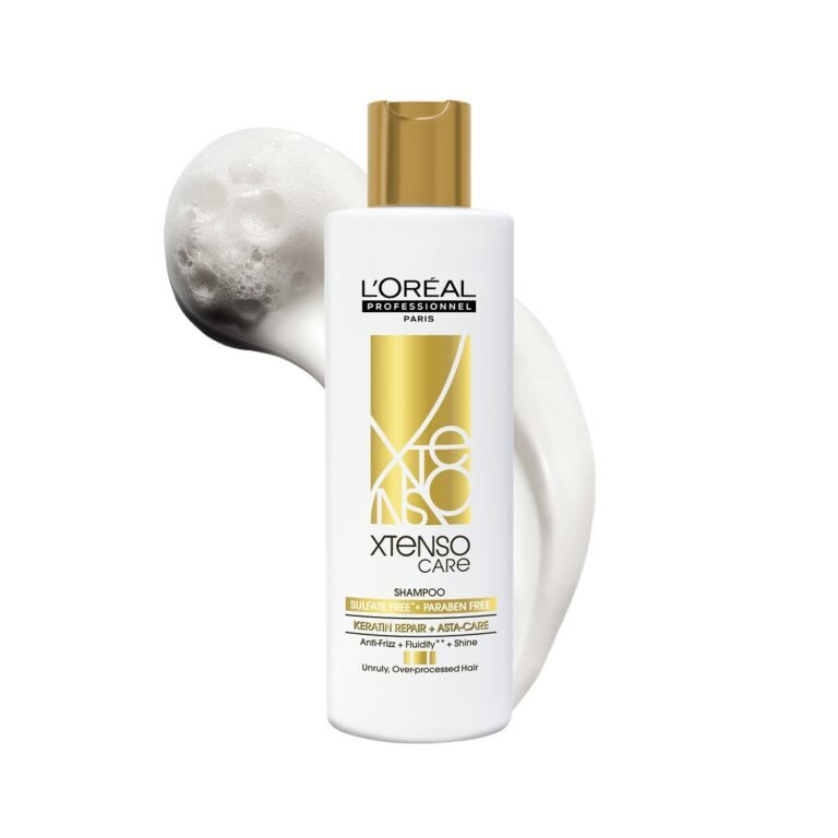 L’Oréal Professionnel Xtenso Care Sulfate-Free Shampoo for Frizz-Free, Shiny & Manageable Hair 250ml | With Pro Keratin & Asta Care | For Men & Women | Unruly, Unmanageable Hair