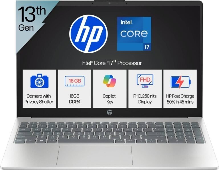 HP 15, Ci7-13620H 13th Gen Laptop (16GB DDR4, 512GB SSD) Anti-Glare, Micro-Edge, 15.6”/39.6cm, FHD, Win11, M365 Basic(1yr), Office Home24, Silver,1.65kg, FHD Camera W P. Shutter, Backlit,15-Fr0025TU