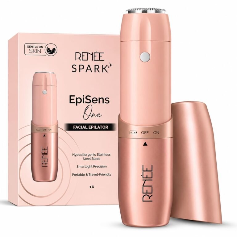 RENEE Spark EpiSense One Facial Hair Remover | Cheeks, Upper Lip & Chin, Gentle On Skin | With Hypoallergenic Stainless Steel Blade & Smartlight Precision | For Women | 1 Unit