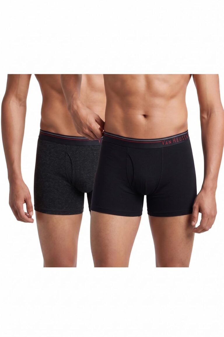 Van Heusen Men’s Cotton Boxer Briefs Pack of 2 | Long Trunk | No ride-up | Super Combed Cotton for softness | Open Front Fly | Moisture‑Wicking | Sweat Absorbant | All‑Day Fresh Technology | Long Lasting Colors |Soft Plush Waistband | Label‑Free Comfort | style 10032