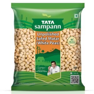 Tata Sampann Unpolished Safed Matar (White Peas), 500g, Select Grains, Dried Peas, White Ragda Chana, Vatana, Sukhe Matar, Chef Recommended