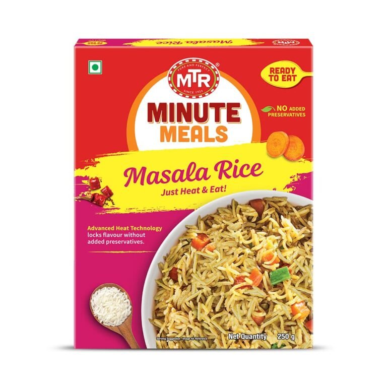MTR Minute Meals Masala Rice 250g | Ready-to-Eat Meals | Instant, Heat & Eat | Delicious Spiced Rice