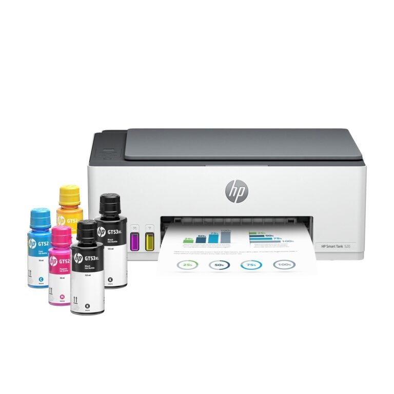 HP Smart Tank 520 All-in-One Colour Printer | 1 Extra Black Ink Bottle | 1+1 Year Extended Warranty on Registration| Up to 8000 Black & 6000 Colour Prints | Print,Scan & Copy for Office/Home