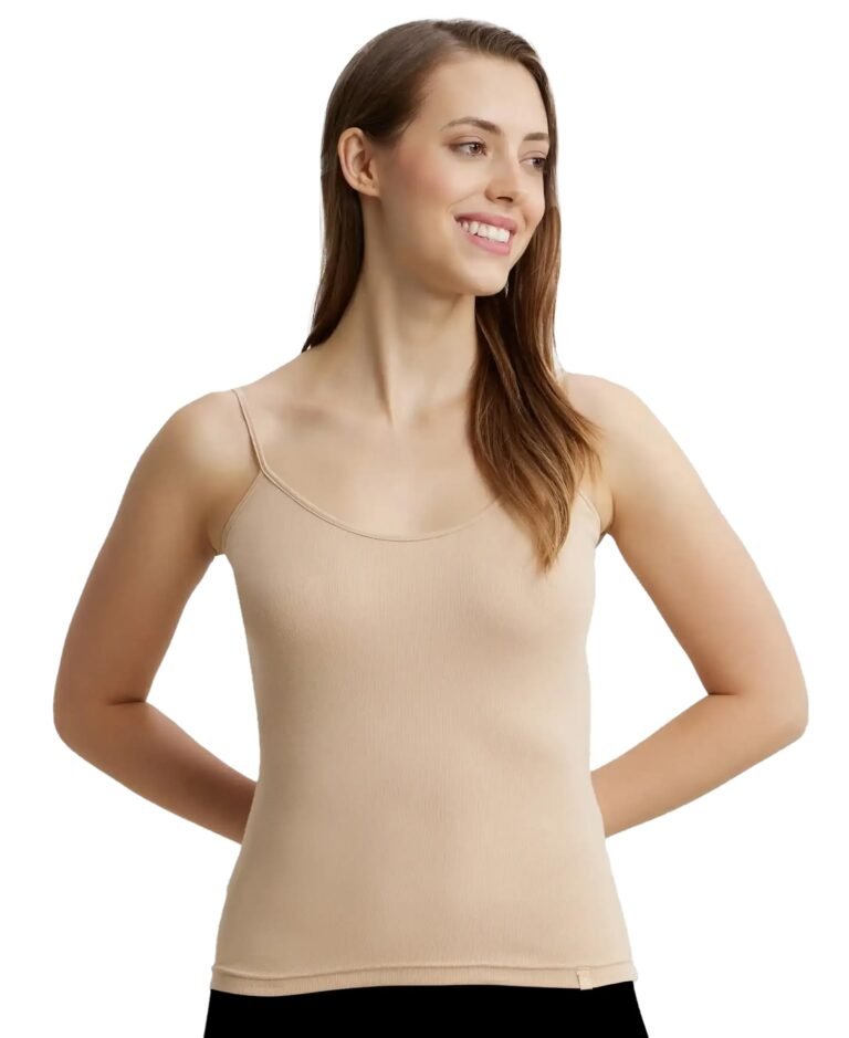 Jockey 1487 Women Super Combed Cotton Rib Camisole with Adjustable Straps and StayFresh Treatment_(Pack of 2)