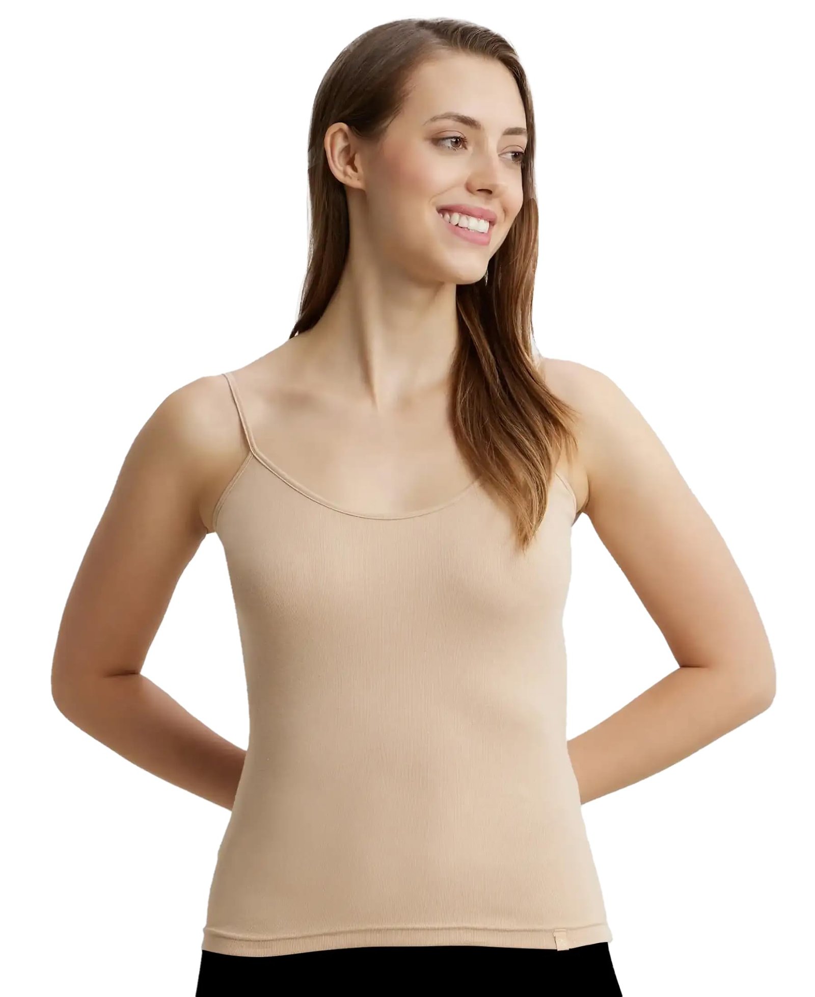 Jockey 1487 Women Super Combed Cotton Rib Camisole with Adjustable Straps and StayFresh Treatment_(Pack of 2)