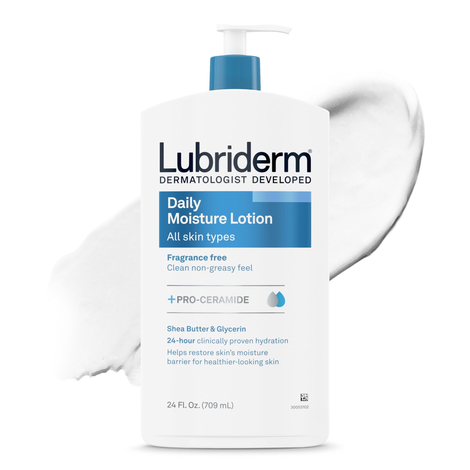 Lubriderm Daily Moisture Lotion for Normal To Dry Skin, Fragrance-Free, 709ml