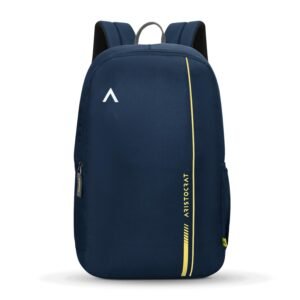 Aristocrat Nova 15L Laptop Backpack for Men & Women with Bottle Pocket | Padded Shoulder Straps, Multi Compartments | Travel & College Bag | Dark Blue
