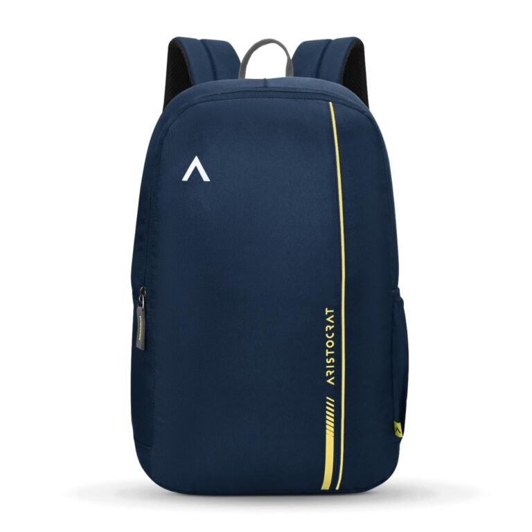 Aristocrat Nova 15L Laptop Backpack for Men & Women with Bottle Pocket | Padded Shoulder Straps, Multi Compartments | Travel & College Bag | Dark Blue
