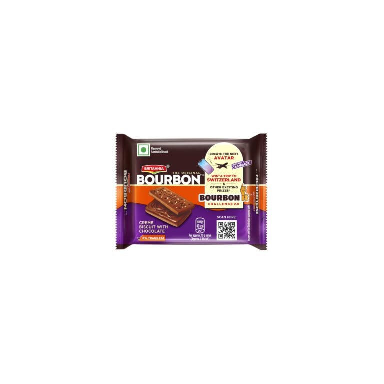 Britannia The Original Bourbon – Creme Biscuit with Chocolate | 50gm | Chocolatey Indulgence in every layer