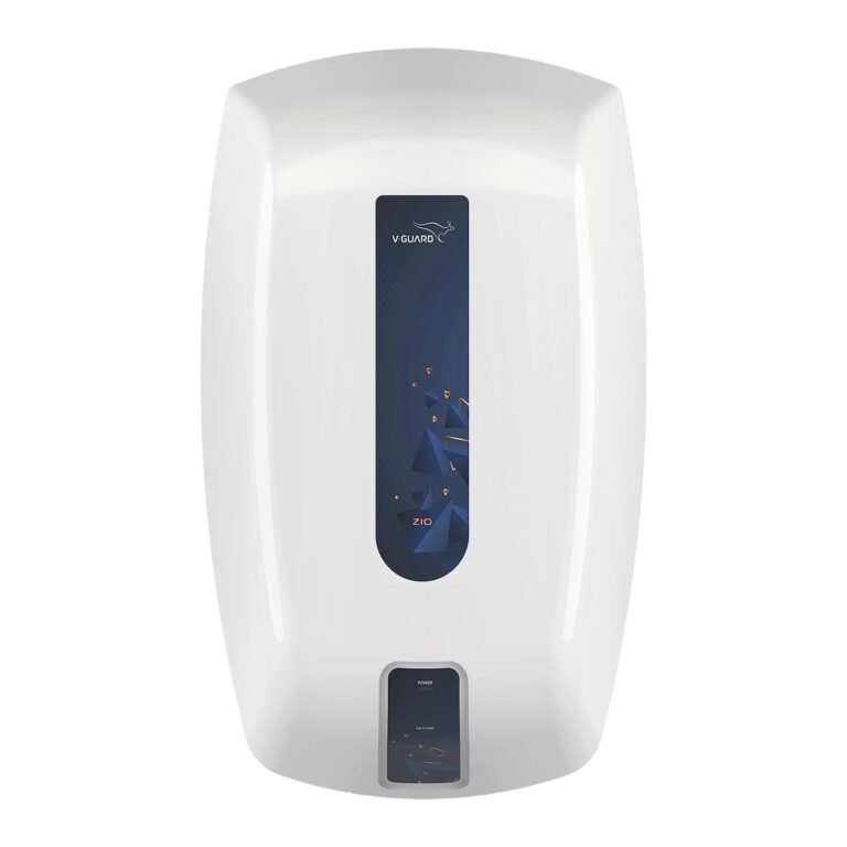 V-Guard Zio Geyser 5 Litre Instant Water Heater | Advanced Multi-Layered Safety | 3000 W Powerful Heating | Suitable For Kitchen & Bathroom | 5 Year Inner Tank Warranty by V-Guard | White-Blue