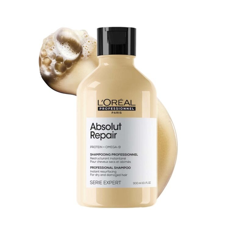L’Oréal Professionnel Absolut Repair Shampoo for Dry & Damaged Hair – 300ml | Professional shampoo for Strengthening and Repairing Hair, With Protein & Omega-9, For Men & Women
