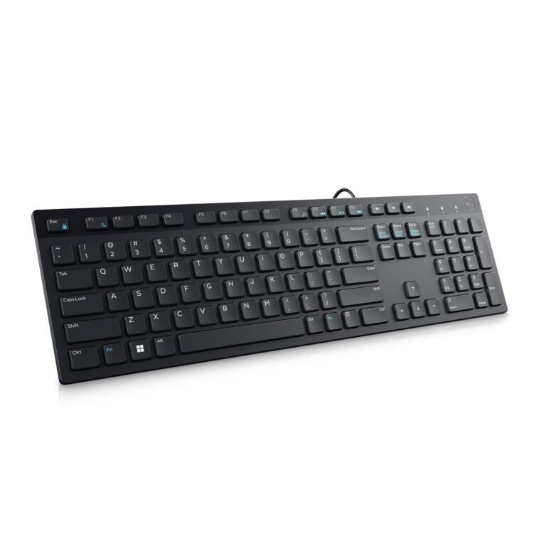 Dell KB216 Wired Multimedia Keyboard – Full-Size Layout with USB Interface, Chiclet Keys, Spill Resistance with 3 Indicator Lights| Plug and Play| Hot Keys: Volume, Mute, Play/Pause, Backward, Forward