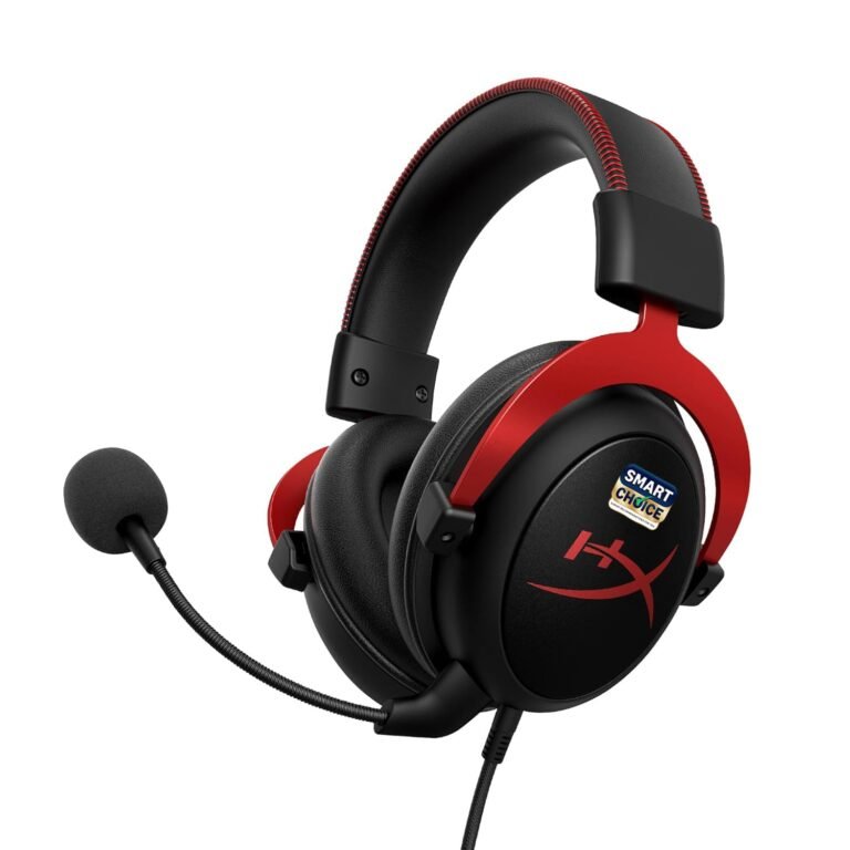 HyperX Cloud II Smartchoice Wired Gaming Headset for PC, PS5 / PS4. Active Noise Cancellation, Over Ear, circumaural, Closed Back, HyperX Virtual 7.1 Surround Sound – Black-Red (4P5M0AA)