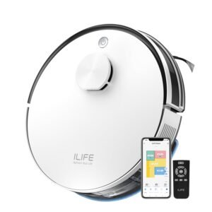 ILIFE A30 Robot Vacuum Cleaner with LiDAR Navigation, 13000Pa Suction, 2-in-1 Vacuum & Mop, Customised Cleaning, Y- Shape Cleaning, Ideal for All Floor Types, App, Voice & Remote Control