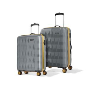 Aristocrat Comet 8 Wheel Set of 2 (Small+Medium) Hard Case Trolley Bag | Combination Lock | Tough and Durable Polycarbonate Luggage | 3 Year International Warranty | Suitcase for Travel | Grey