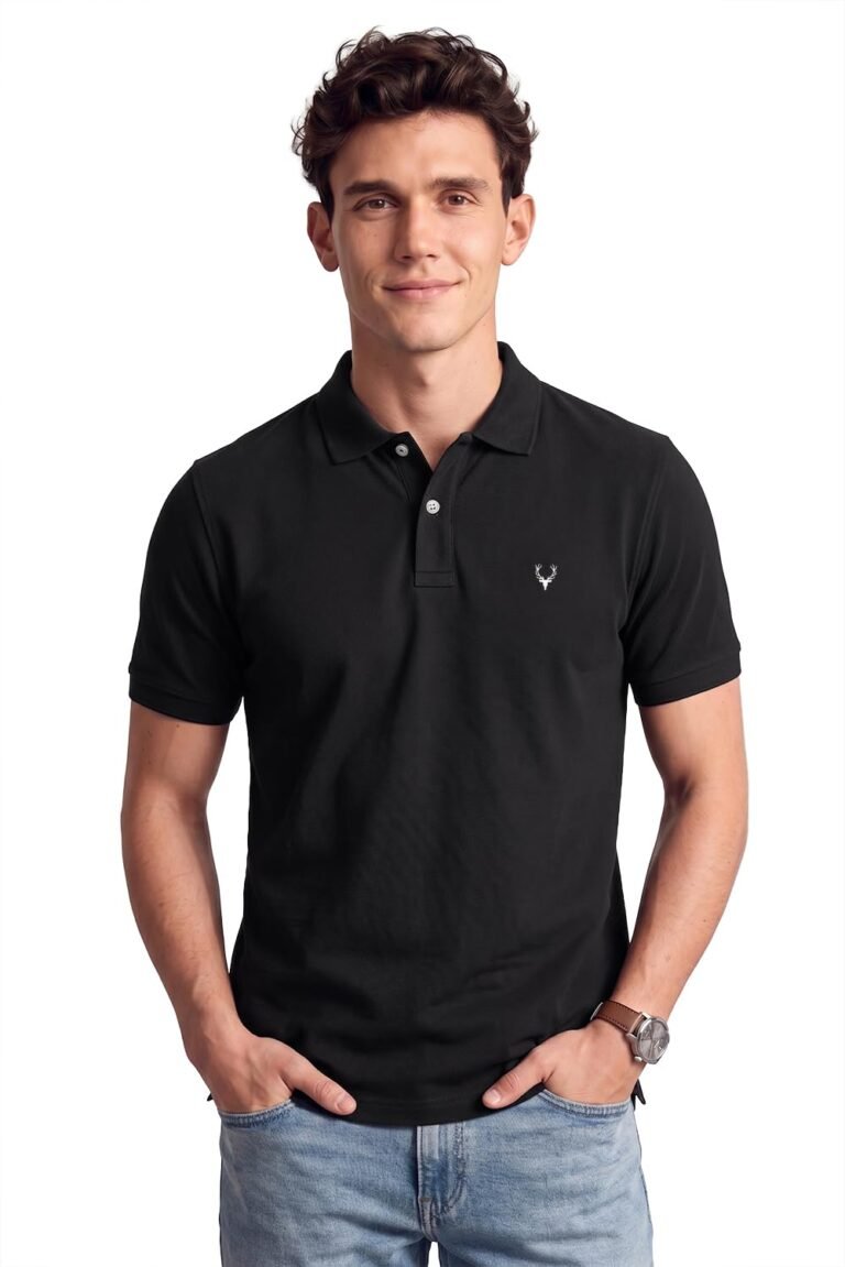 Allen Solly Men’s Polo T‑Shirt | Comfortable Rich Cotton Blend, Band Collar, Regular Fit | Stylish & Premium All Day Wear