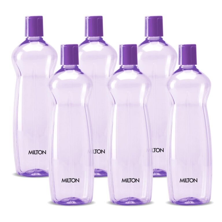 MILTON Pacific 1000 Pet Water Bottles, 1 Litre Each, Set of 6, Purple | BPA Free | Leak Proof | Office | Gym | Home | Kitchen | Travel | Hiking | Treking | Reusable Bottle