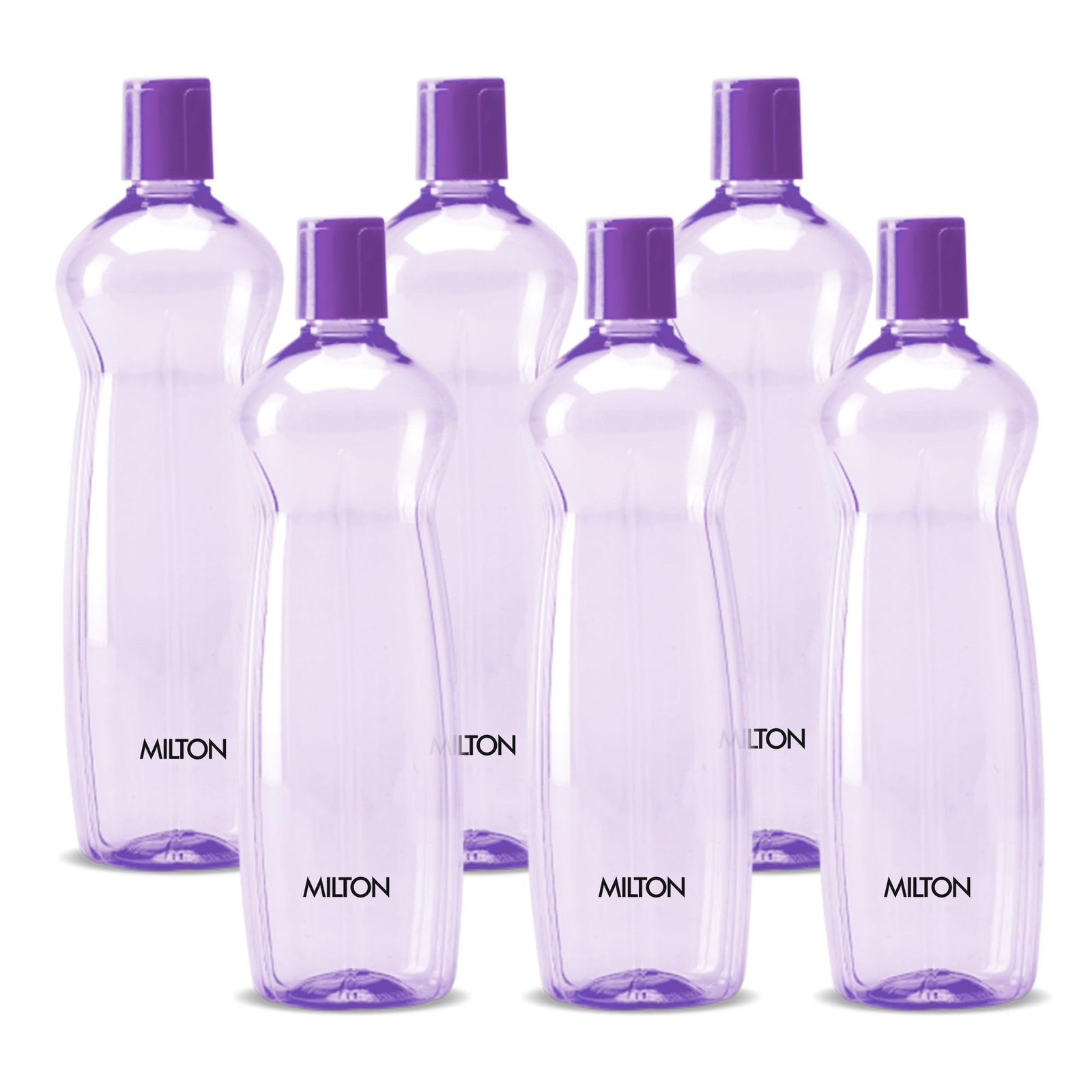 MILTON Pacific 1000 Pet Water Bottles, 1 Litre Each, Set of 6, Purple | BPA Free | Leak Proof | Office | Gym | Home | Kitchen | Travel | Hiking | Treking | Reusable Bottle