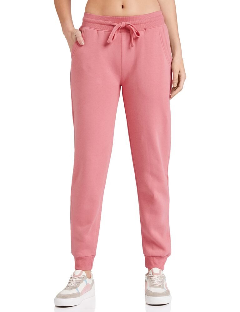 Amazon Brand – Symbol Women Jogger Track Pants | Ankle Length | Regular Fit | Fleece (Available in Plus Sizes)