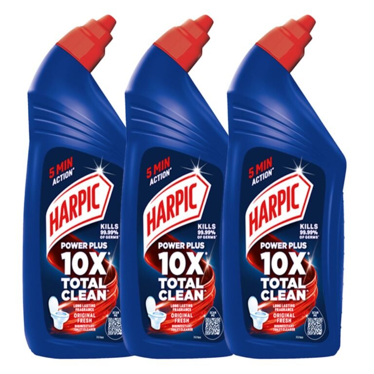 Harpic 1 Litre (Pack of 3) – Original, Disinfectant Toilet Cleaner Liquid | Suitable for Toilet Bowls