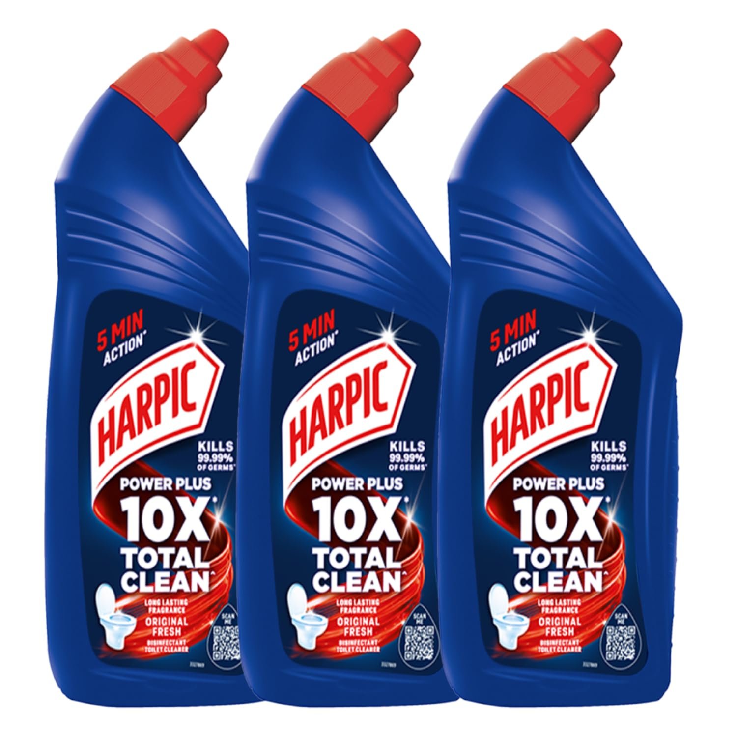 Harpic 1 Litre (Pack of 3) – Original, Disinfectant Toilet Cleaner Liquid | Suitable for Toilet Bowls