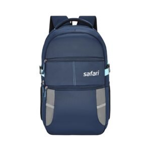 Safari Omega Spacious/Large 5 Compartment Laptop Backpack With Raincover, College Bag, Travel Bag For Unisex, Navy Blue, 30 Litre