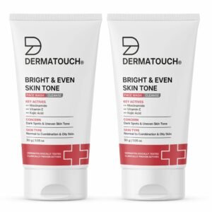 DERMATOUCH Bright & Even Tone Face Wash with Niacinamide, Vitamin E and Kojic Acid | For Tan, Pigmentation Dark Spots & Uneven Skin Tone | Oil Control | Dermatologist Tested | For Men & Women | 30g (Pack of 2)