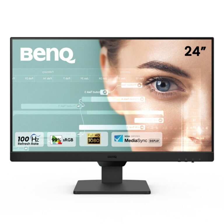 BenQ GW2490 24″ (60.96 cm) 1920x1080p FHD IPS Monitor| 100Hz|99% sRGB|Eye-careU|Dual HDMI|Display Port|Bezel-Less|Eyesafe|VESA MediaSync|B.I.|Low Blue Light+| Speakers|VESA Wall mountable(Black)