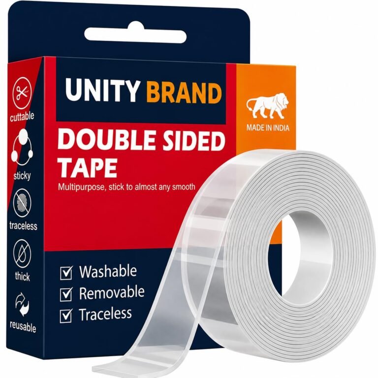 UB Unity Brand Multipurpose Double Sided Tape Heavy Duty – Adhesive Silicone Tape, Heat Resistant, Multi-Functional, Removable, Washable, Reusable Anti-Slip Gel Nano Grip Tape- 3 Meter