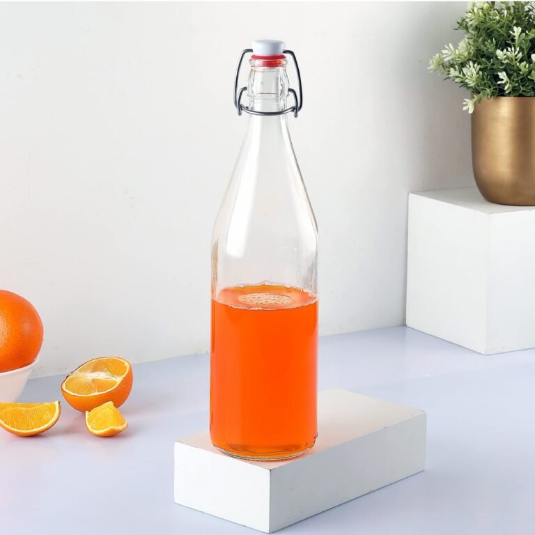 CELLO Aquaria Glass Water Bottle For Daily Use 1000 ml, Transparent | Durable & Stylish, Freezable & Fridge Safe, Leakproof & Leadfree Toughened Glass Water Bottle For Juices, Milk & Cold Beverages