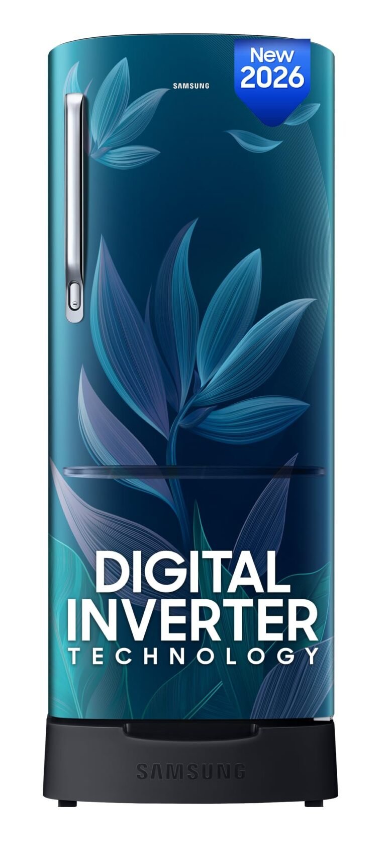 Samsung 183 L, 4 Star, Digital Inverter, Direct-Cool Single Door Refrigerator (RR20H28249U/NL, Paradise Bloom Blue, Base Stand Drawer, Single Touch Defrost, 2026 Model)
